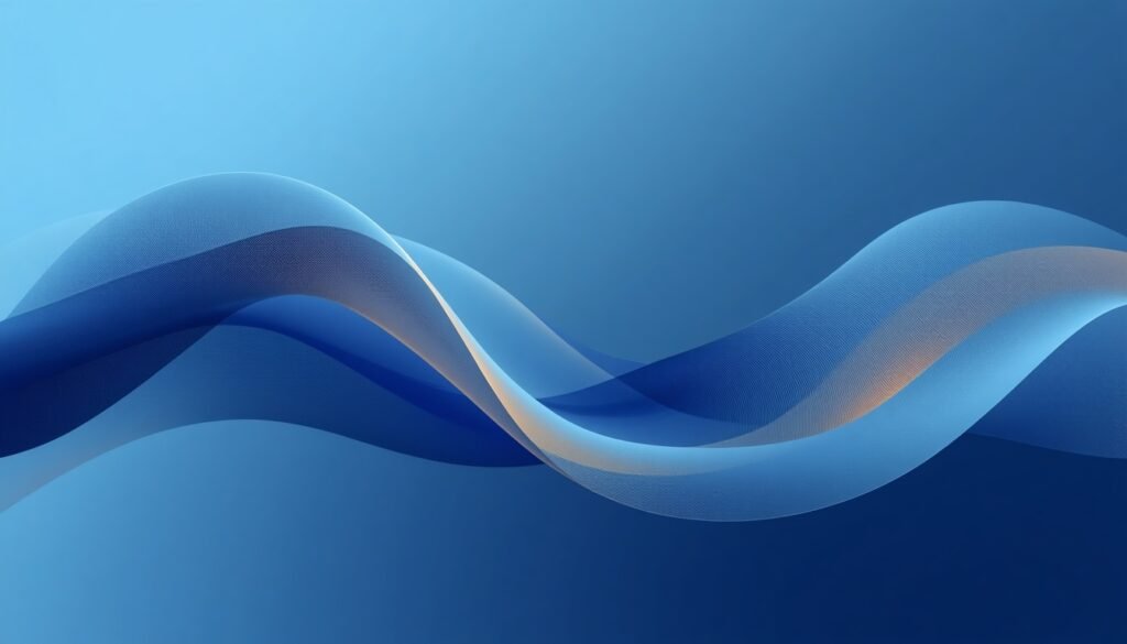 abstract flowing shapes in blue and gold representing habit formation and neural pathways in the brain