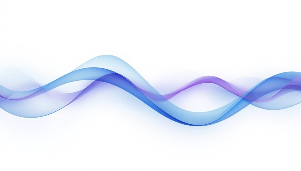 abstract flowing curves in blue and purple representing sleep architecture and biological rhythms