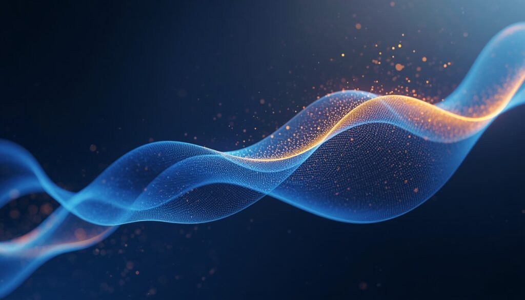 abstract flowing lines representing mitochondrial decline and cellular ageing processes
