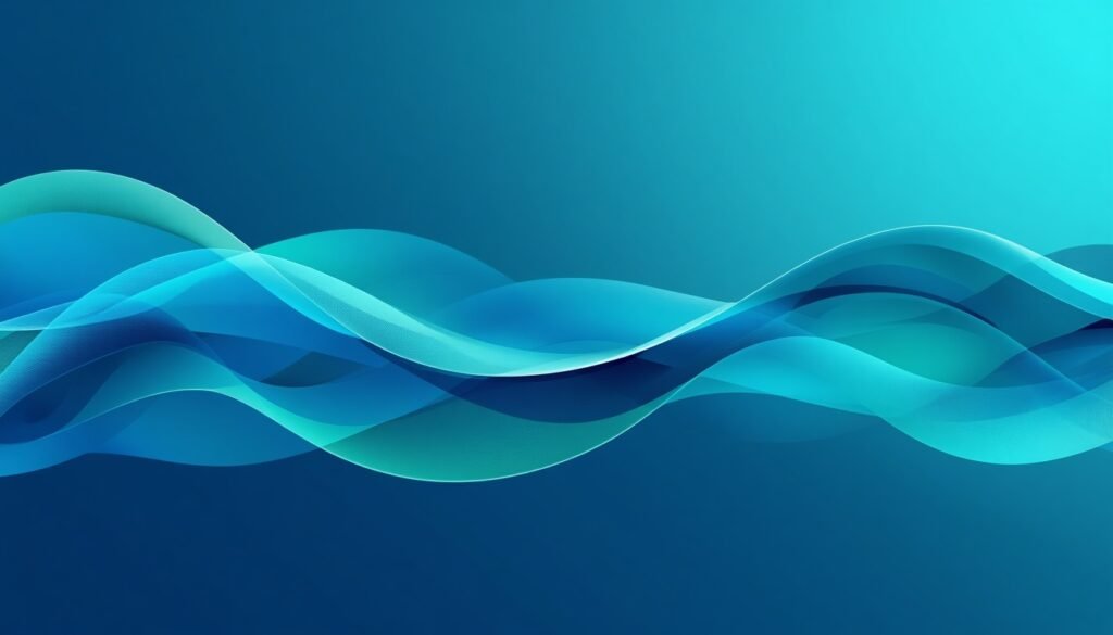 abstract flowing lines in blue and green representing heart rate variability and vagal tone health