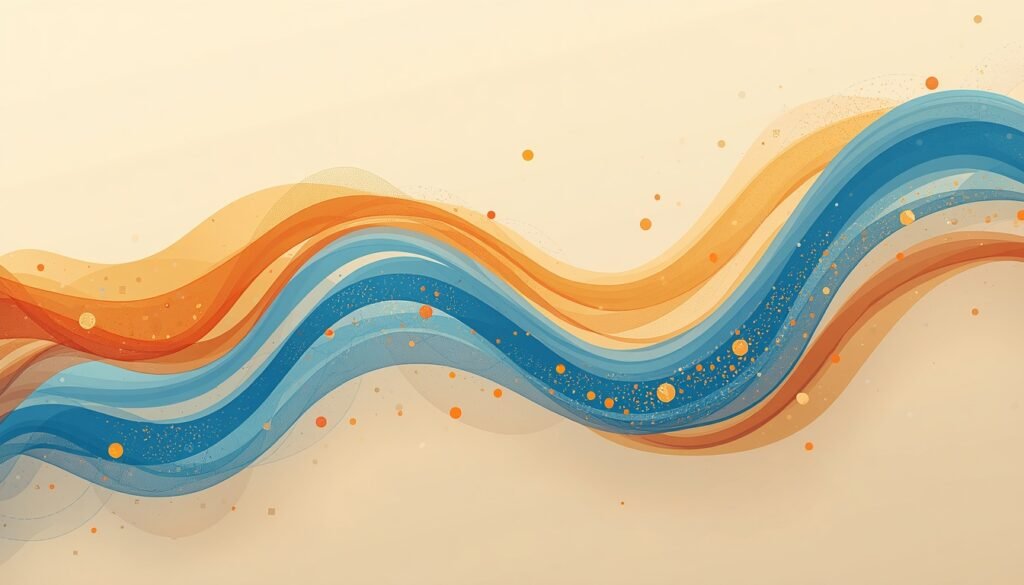 abstract scientific illustration showing dietary fiber fermentation producing short-chain fatty acids in the colon