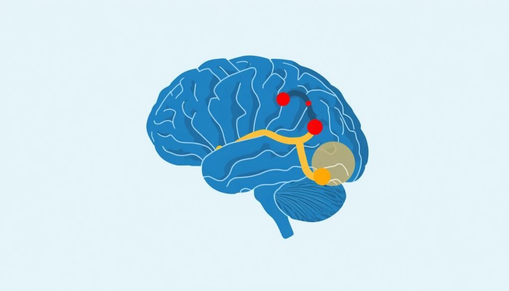  brain dopamine reward pathway illustration showing how scrolling triggers neurological response
