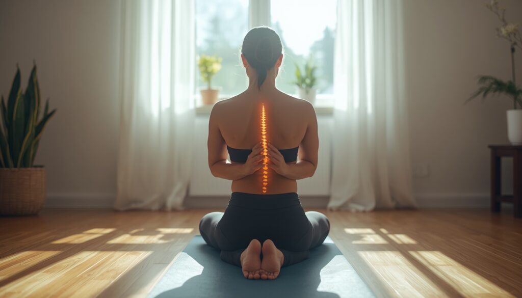 "real-life case study showing gradual improvement in posture and back/neck pain relief through ergonomic changes"