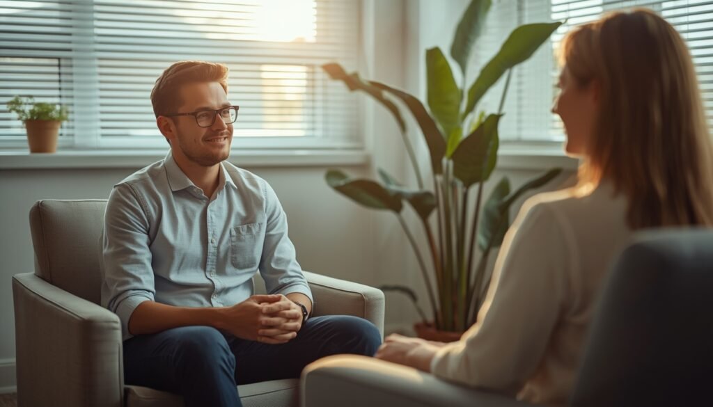 "real-life case study showing men's mental health recovery after seeking professional help and therapy"