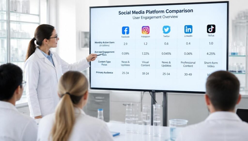 researcher pointing at social media comparison mental health research chart