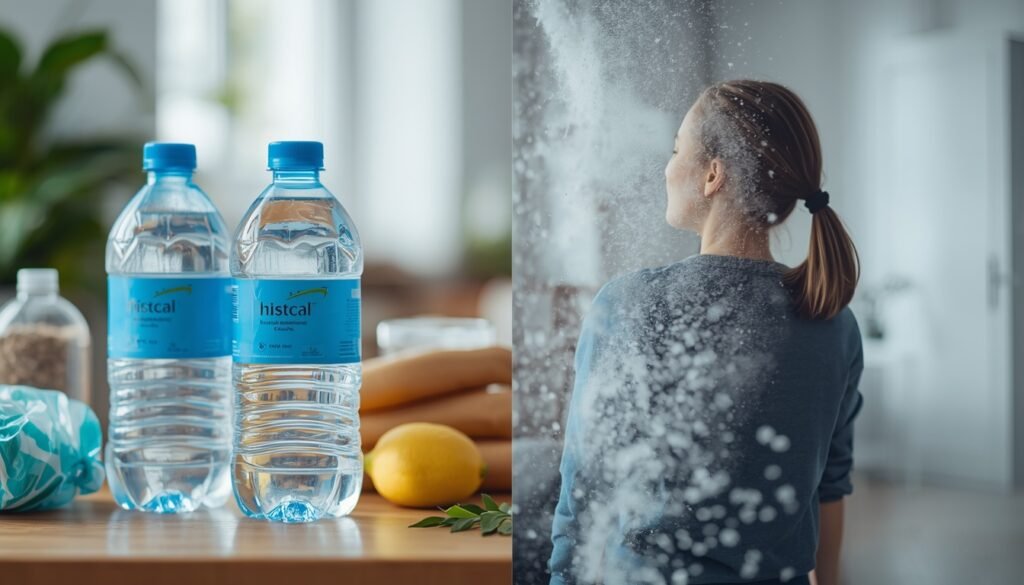 daily microplastic exposure routes showing plastic bottles packaged food synthetic clothing and indoor air particles microplastics health risks, 2025–2026